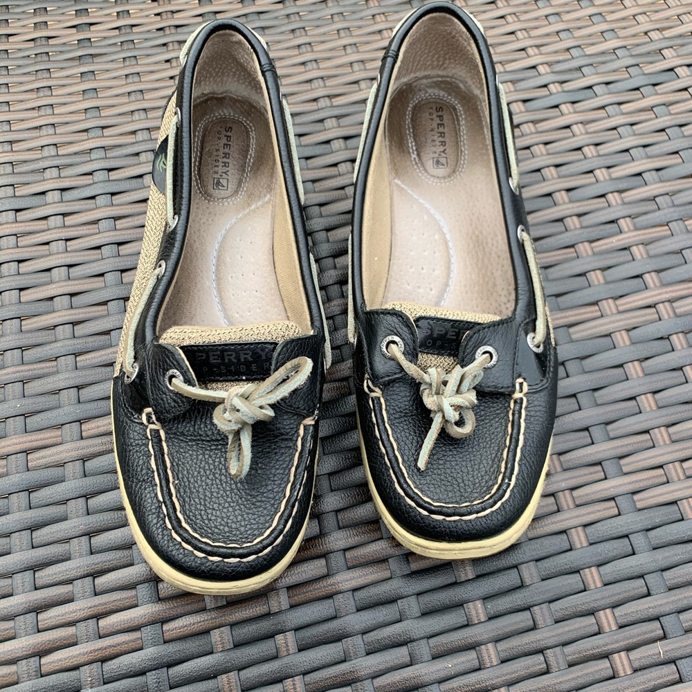 Black womens sperry shoes